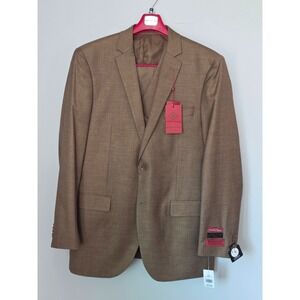 Bocaccio Uomo Men's 3-Piece Suit 42 L Brown Plaid Jacket Pants Vest NWT 3G5V